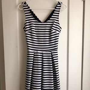 Black and white striped dress